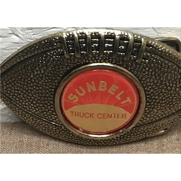 Vintage Sunbelt Truck Center Football Belt Buckle Made in USA with Box Rare - Picture 2 of 11